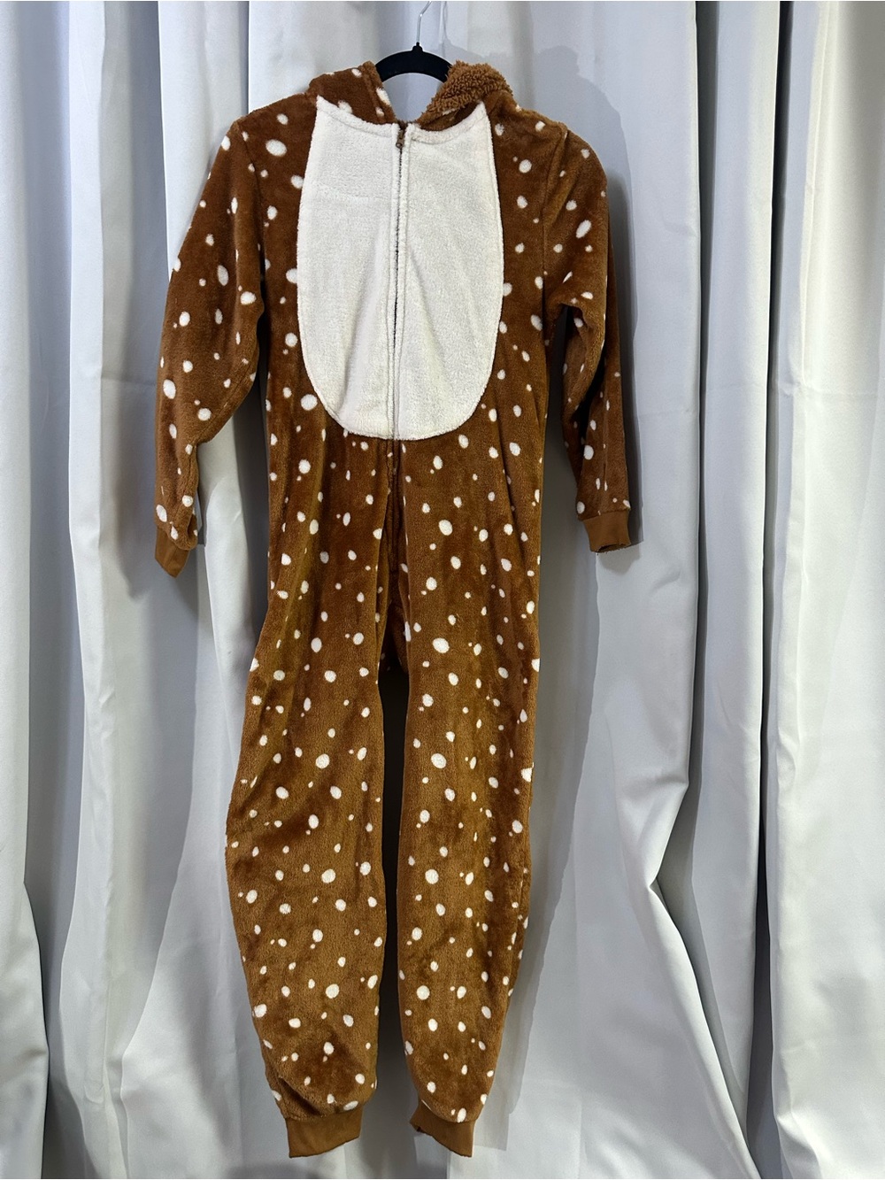 Gymboree Brown and Cream Deer Polka Dot Fleece One-Piece